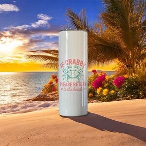 Beach Themed Tumbler with Crab Design